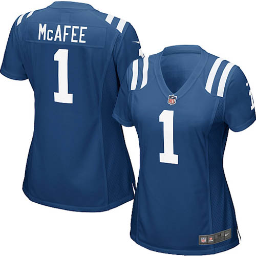 Women's Nike Indianapolis Colts #1 Pat McAfee Game Royal Blue Team Color NFL Jersey