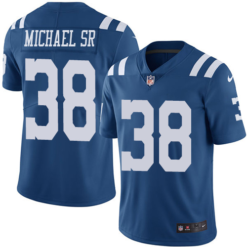 Men's Nike Indianapolis Colts #38 Christine Michael Sr Limited Royal Blue Rush Vapor Untouchable NFL Jersey