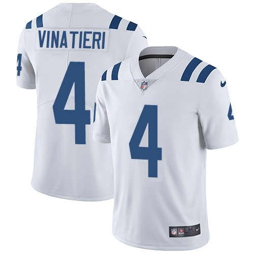 Men's Nike Indianapolis Colts #4 Adam Vinatieri White Vapor Untouchable Limited Player NFL Jersey