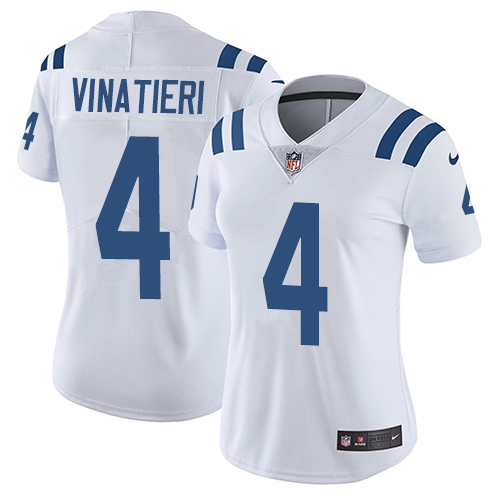 Women's Nike Indianapolis Colts #4 Adam Vinatieri White Vapor Untouchable Elite Player NFL Jersey