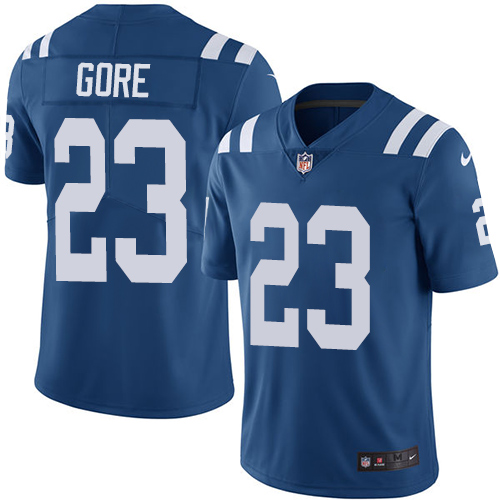 Youth Nike Indianapolis Colts #23 Frank Gore Royal Blue Team Color Vapor Untouchable Elite Player NFL Jersey