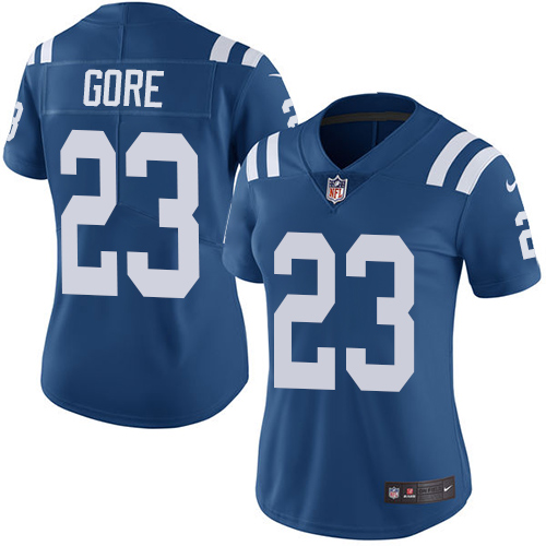 Women's Nike Indianapolis Colts #23 Frank Gore Royal Blue Team Color Vapor Untouchable Elite Player NFL Jersey