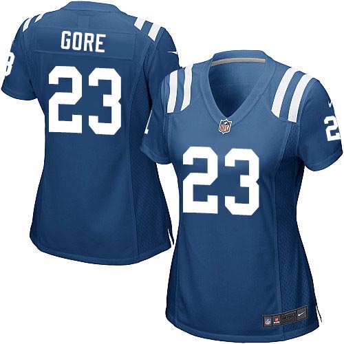 Women's Nike Indianapolis Colts #23 Frank Gore Game Royal Blue Team Color NFL Jersey