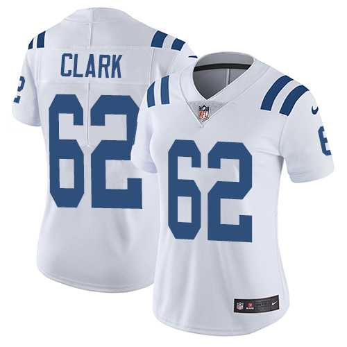 Women's Nike Indianapolis Colts #62 Le'Raven Clark White Vapor Untouchable Limited Player NFL Jersey