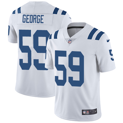 Men's Nike Indianapolis Colts #59 Jeremiah George White Vapor Untouchable Limited Player NFL Jersey