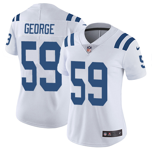 Women's Nike Indianapolis Colts #59 Jeremiah George White Vapor Untouchable Elite Player NFL Jersey