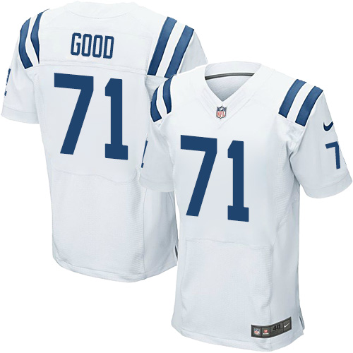 Men's Nike Indianapolis Colts #71 Denzelle Good Elite White NFL Jersey