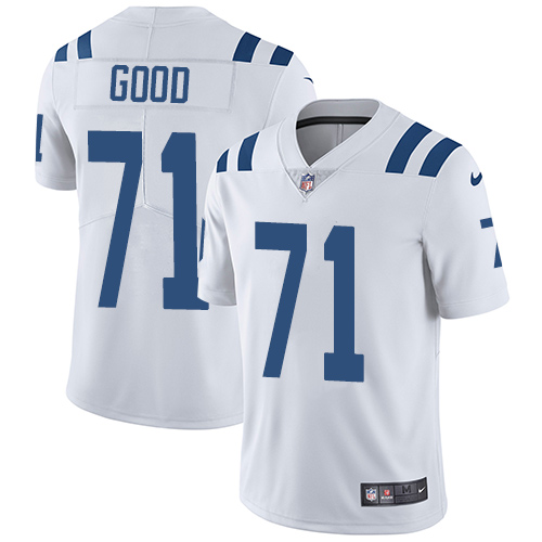 Men's Nike Indianapolis Colts #71 Denzelle Good White Vapor Untouchable Limited Player NFL Jersey