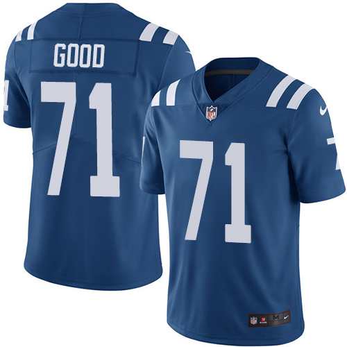 Youth Nike Indianapolis Colts #71 Denzelle Good Royal Blue Team Color Vapor Untouchable Elite Player NFL Jersey
