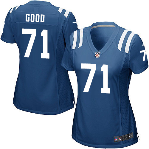 Women's Nike Indianapolis Colts #71 Denzelle Good Game Royal Blue Team Color NFL Jersey
