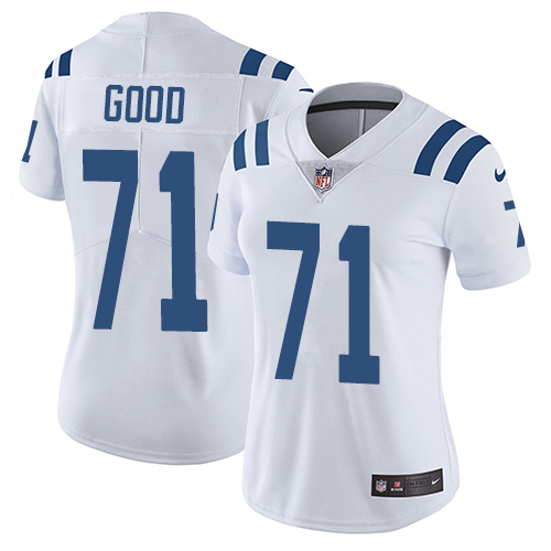Women's Nike Indianapolis Colts #71 Denzelle Good White Vapor Untouchable Limited Player NFL Jersey