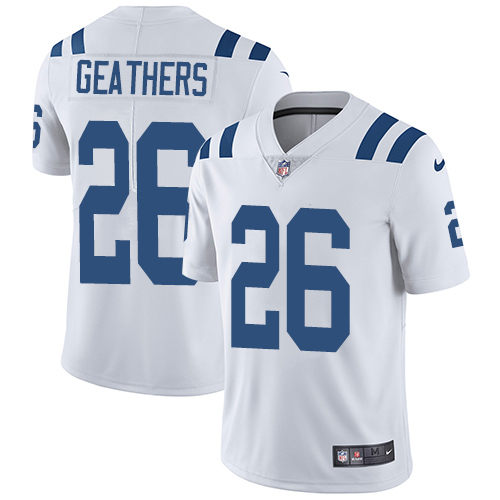 Men's Nike Indianapolis Colts #26 Clayton Geathers White Vapor Untouchable Limited Player NFL Jersey
