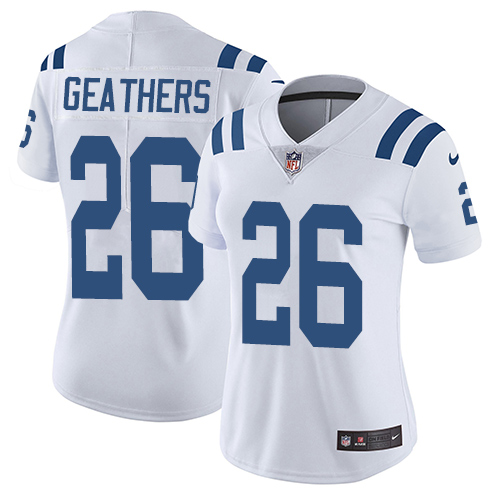 Women's Nike Indianapolis Colts #26 Clayton Geathers White Vapor Untouchable Limited Player NFL Jersey