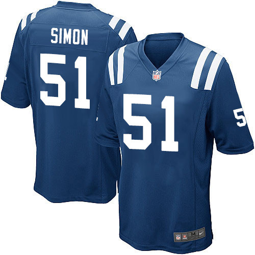 Men's Nike Indianapolis Colts #51 John Simon Game Royal Blue Team Color NFL Jersey
