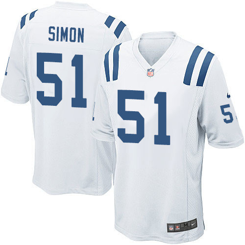 Men's Nike Indianapolis Colts #51 John Simon Game White NFL Jersey