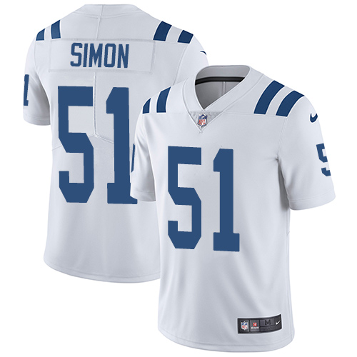 Youth Nike Indianapolis Colts #51 John Simon White Vapor Untouchable Elite Player NFL Jersey