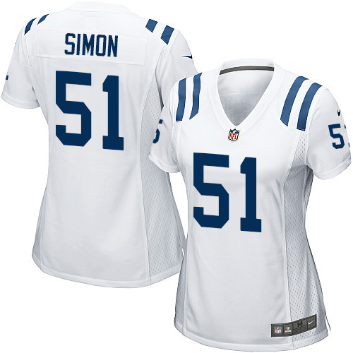 Women's Nike Indianapolis Colts #51 John Simon Game White NFL Jersey