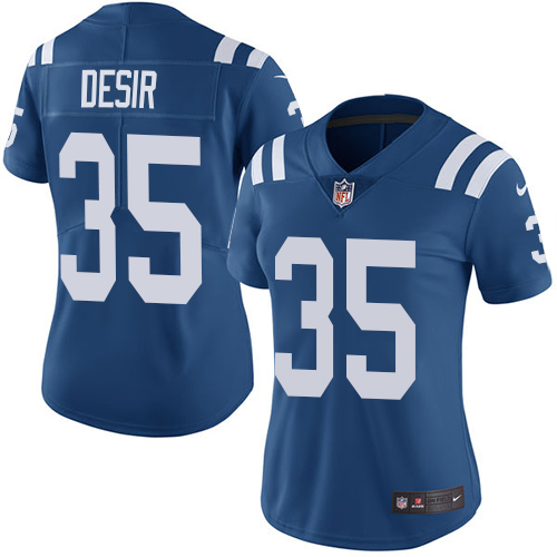 Women's Nike Indianapolis Colts #35 Pierre Desir Royal Blue Team Color Vapor Untouchable Elite Player NFL Jersey