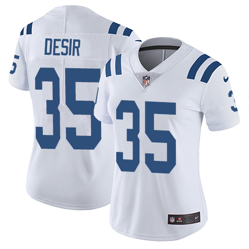 Women's Nike Indianapolis Colts #35 Pierre Desir White Vapor Untouchable Elite Player NFL Jersey