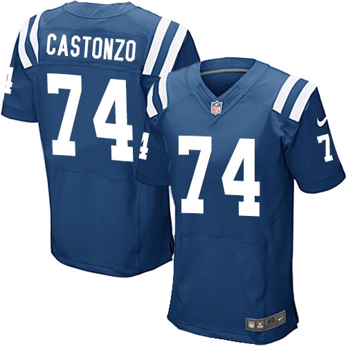 Men's Nike Indianapolis Colts #74 Anthony Castonzo Elite Royal Blue Team Color NFL Jersey