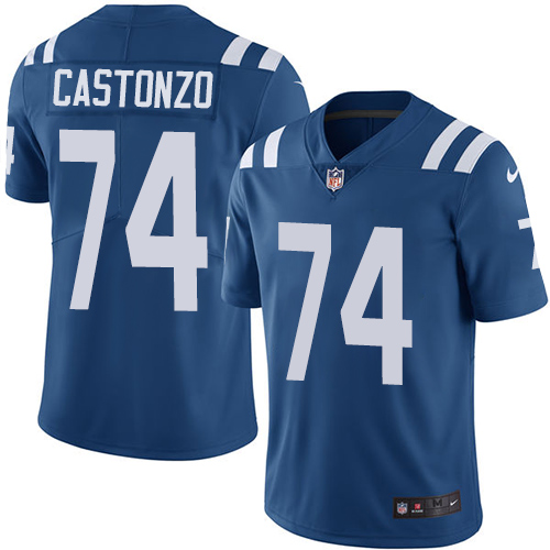 Men's Nike Indianapolis Colts #74 Anthony Castonzo Royal Blue Team Color Vapor Untouchable Limited Player NFL Jersey