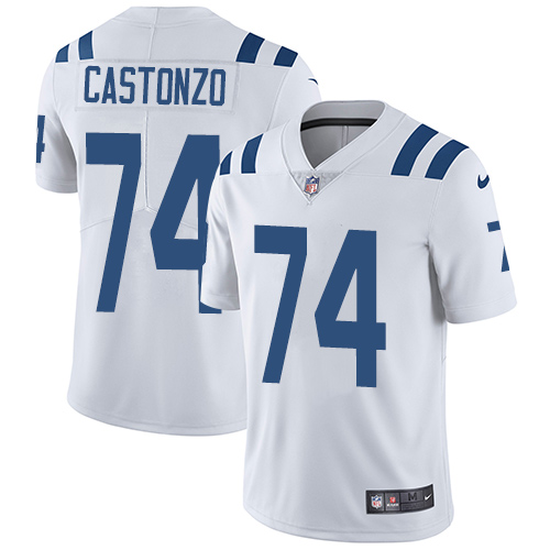 Men's Nike Indianapolis Colts #74 Anthony Castonzo White Vapor Untouchable Limited Player NFL Jersey