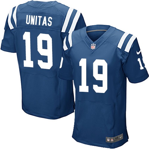 Men's Nike Indianapolis Colts #19 Johnny Unitas Elite Royal Blue Team Color NFL Jersey