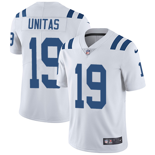 Men's Nike Indianapolis Colts #19 Johnny Unitas White Vapor Untouchable Limited Player NFL Jersey