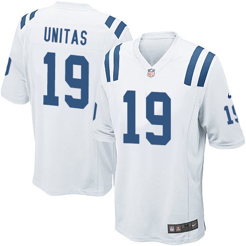 Men's Nike Indianapolis Colts #19 Johnny Unitas Game White NFL Jersey