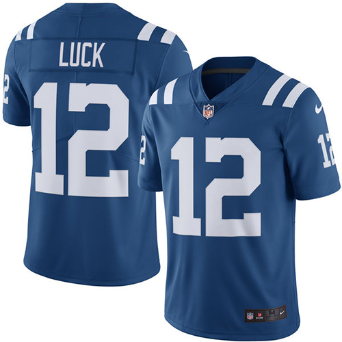 Men's Nike Indianapolis Colts #12 Andrew Luck Limited Royal Blue Rush Vapor Untouchable NFL Jersey