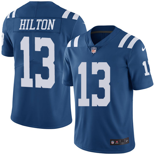Men's Nike Indianapolis Colts #13 T.Y. Hilton Elite Royal Blue Rush Vapor Untouchable NFL Jersey