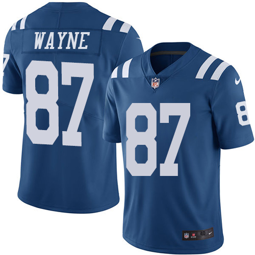 Men's Nike Indianapolis Colts #87 Reggie Wayne Elite Royal Blue Rush Vapor Untouchable NFL Jersey