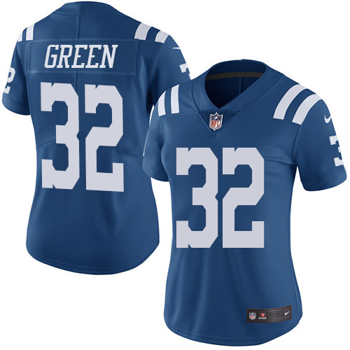 Women's Nike Indianapolis Colts #32 T.J. Green Limited Royal Blue Rush Vapor Untouchable NFL Jersey