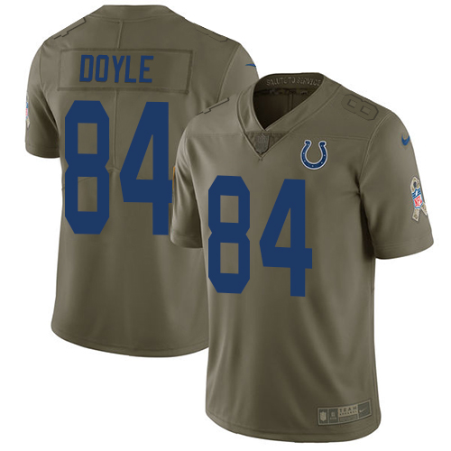 Youth Nike Indianapolis Colts #84 Jack Doyle Limited Olive 2017 Salute to Service NFL Jersey