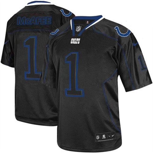 Men's Nike Indianapolis Colts #1 Pat McAfee Elite Lights Out Black NFL Jersey