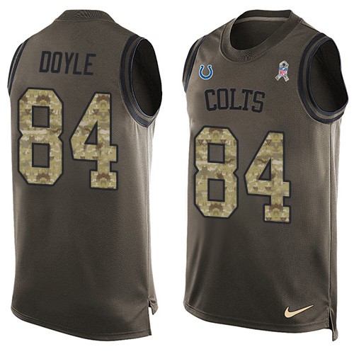 Men's Nike Indianapolis Colts #84 Jack Doyle Limited Green Salute to Service Tank Top NFL Jersey