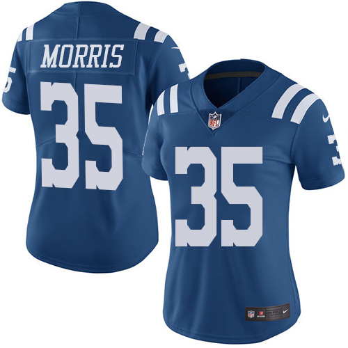 Women's Nike Indianapolis Colts #35 Darryl Morris Limited Royal Blue Rush Vapor Untouchable NFL Jersey