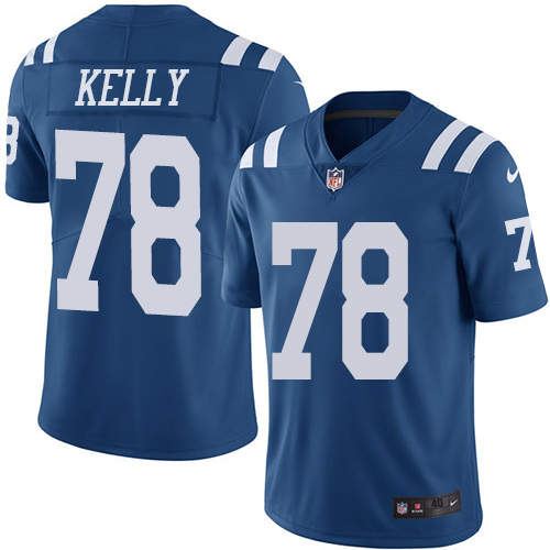 Men's Nike Indianapolis Colts #78 Ryan Kelly Elite Royal Blue Rush Vapor Untouchable NFL Jersey