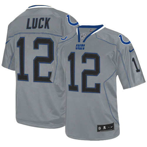 Men's Nike Indianapolis Colts #12 Andrew Luck Elite Lights Out Grey NFL Jersey