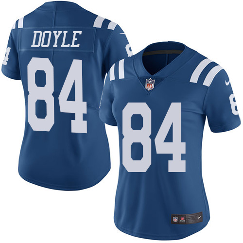 Women's Nike Indianapolis Colts #84 Jack Doyle Limited Royal Blue Rush Vapor Untouchable NFL Jersey