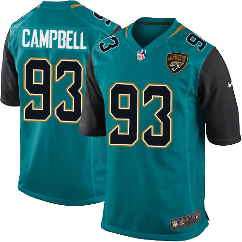 Men's Nike Jacksonville Jaguars #93 Calais Campbell Game Teal Green Team Color NFL Jersey