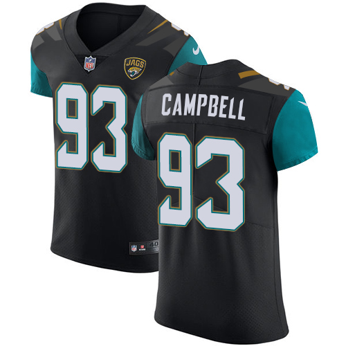 Men's Nike Jacksonville Jaguars #93 Calais Campbell Black Alternate Vapor Untouchable Elite Player NFL Jersey