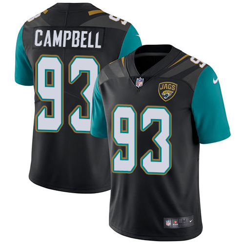 Men's Nike Jacksonville Jaguars #93 Calais Campbell Black Alternate Vapor Untouchable Limited Player NFL Jersey