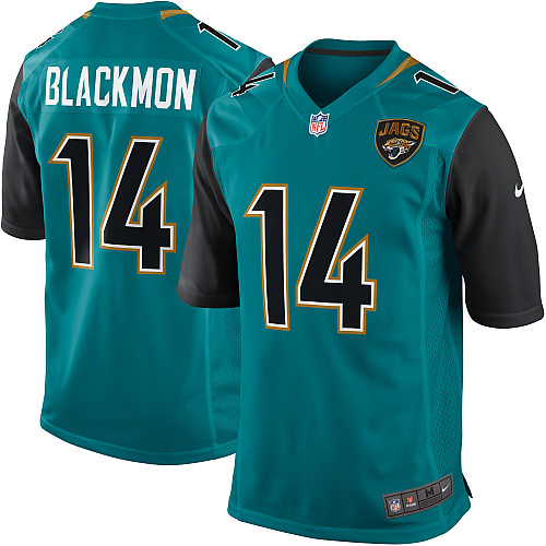 Men's Nike Jacksonville Jaguars #14 Justin Blackmon Game Teal Green Team Color NFL Jersey