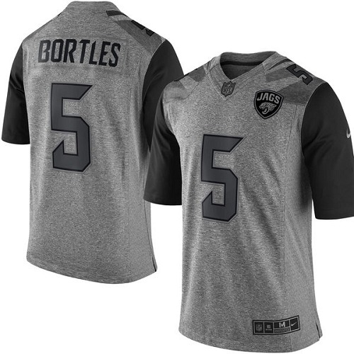 Men's Nike Jacksonville Jaguars #5 Blake Bortles Limited Gray Gridiron NFL Jersey