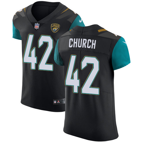 Men's Nike Jacksonville Jaguars #42 Barry Church Black Alternate Vapor Untouchable Elite Player NFL Jersey