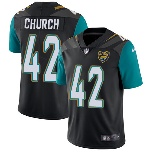 Men's Nike Jacksonville Jaguars #42 Barry Church Black Alternate Vapor Untouchable Limited Player NFL Jersey