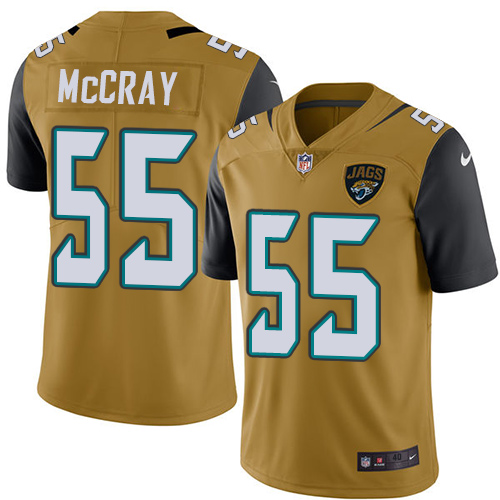 Men's Nike Jacksonville Jaguars #55 Lerentee McCray Elite Gold Rush Vapor Untouchable NFL Jersey
