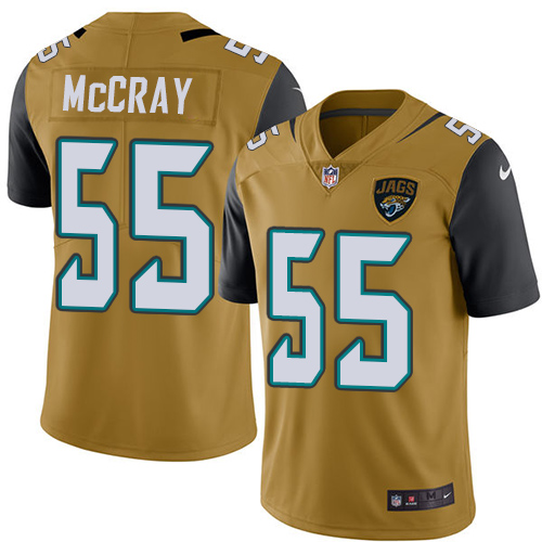 Men's Nike Jacksonville Jaguars #55 Lerentee McCray Limited Gold Rush Vapor Untouchable NFL Jersey