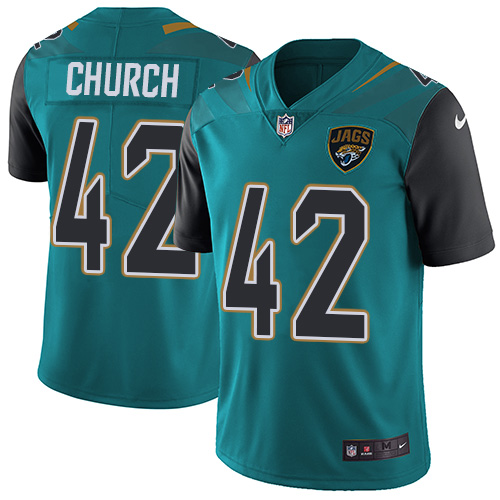 Youth Nike Jacksonville Jaguars #42 Barry Church Teal Green Team Color Vapor Untouchable Limited Player NFL Jersey